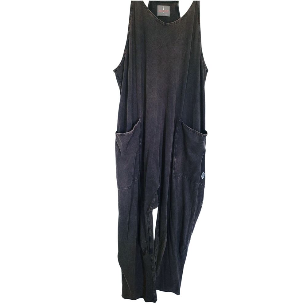 FP Movement Free People Hot Shot Onesie Washed Black Brown Medium M Jumpsuit - Picture 3 of 6